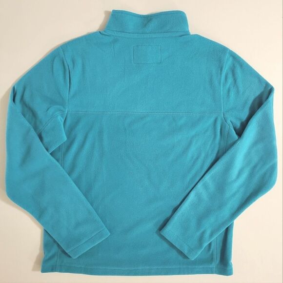 Lands' End Men's Teal Fleece Quarter Zip Pullover Sweatshirt Jacket - Picture 14 of 15